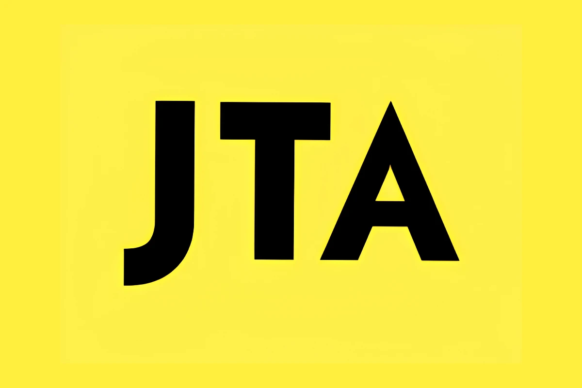 jta logo web The logo of the Jewish Telegraph Agency; black letters on yellow background