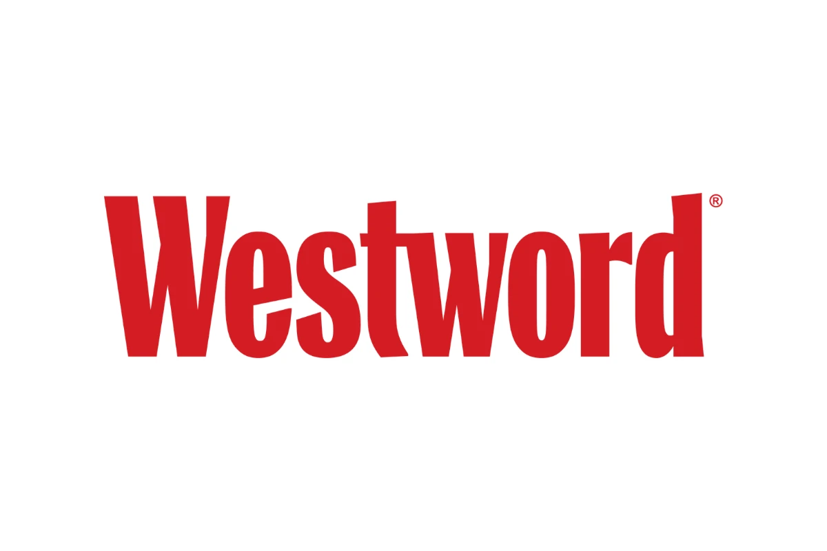 The logo of Westword; red letters on white background