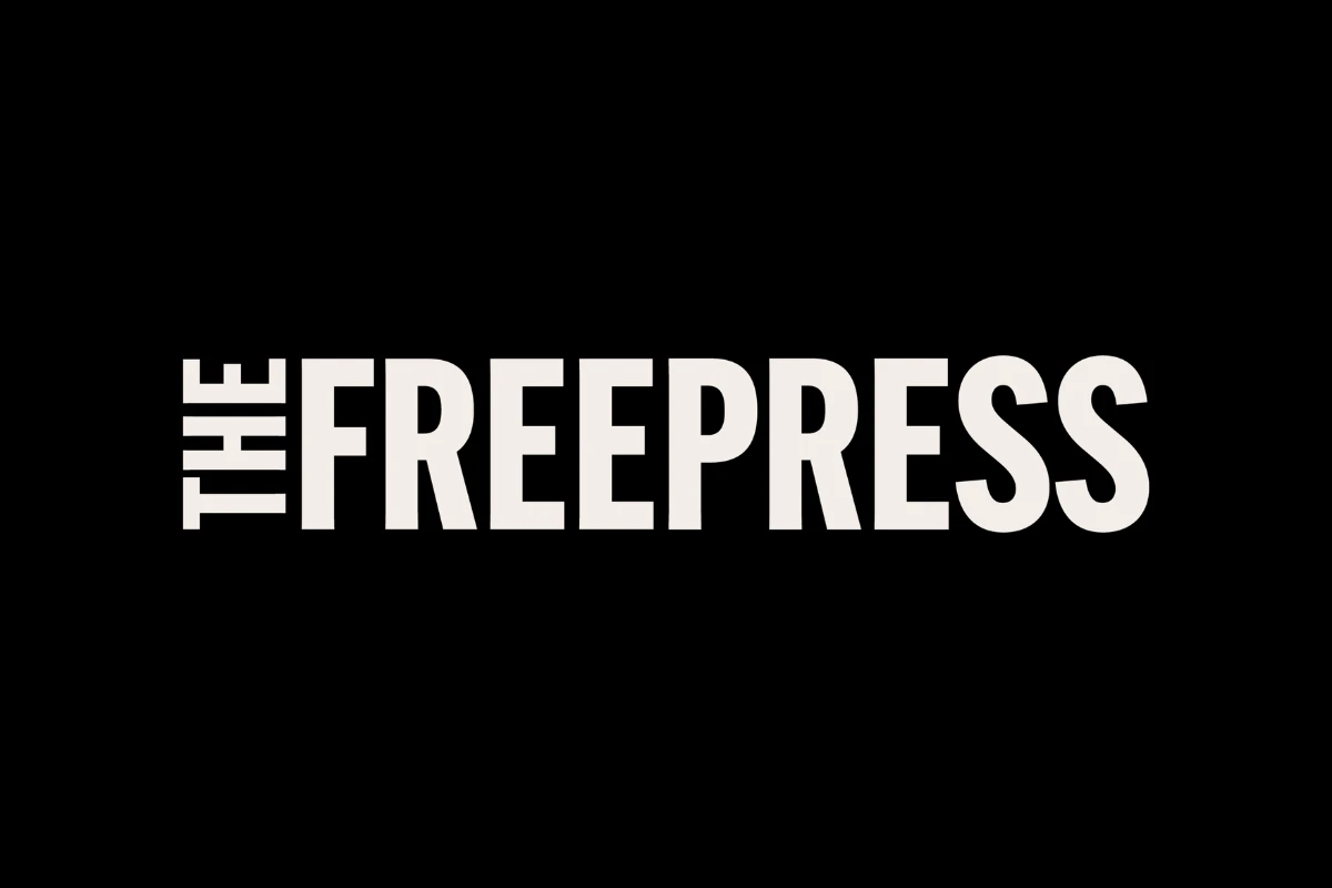 free press logo web The logo of the Free Press - white text on black background