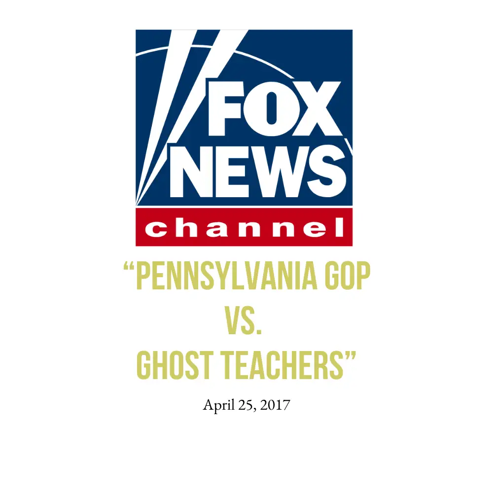 "Pennsylvania GOP vs. Ghost Teachers" article title with the Fox News logo.